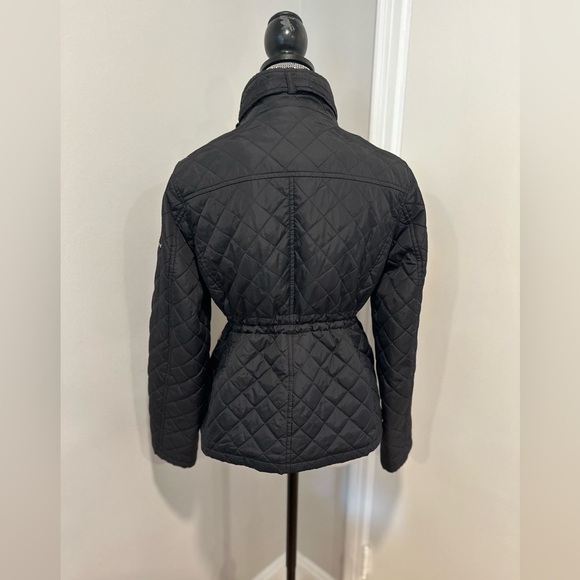 Michael Kors Petite Large Black Quilted Moto Jacket. Double Zip. Cinched Waist - Picture 2 of 16